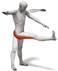 While standing, lift leg straight and touch toes with opposite hand, just like this creepy diagram shows.